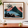 Tropical Sunset Mountain Landscape Art Print, thumbnail 1 of 8