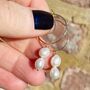 Jonelle Drop Hoop Delicate Pearl Earrings, thumbnail 1 of 4