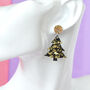 Gold Fleck Confetti Christmas Tree Dangle Earrings, thumbnail 2 of 3
