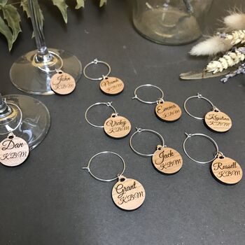 Personalised Five Christmas Wine Glass Charms, 8 of 8