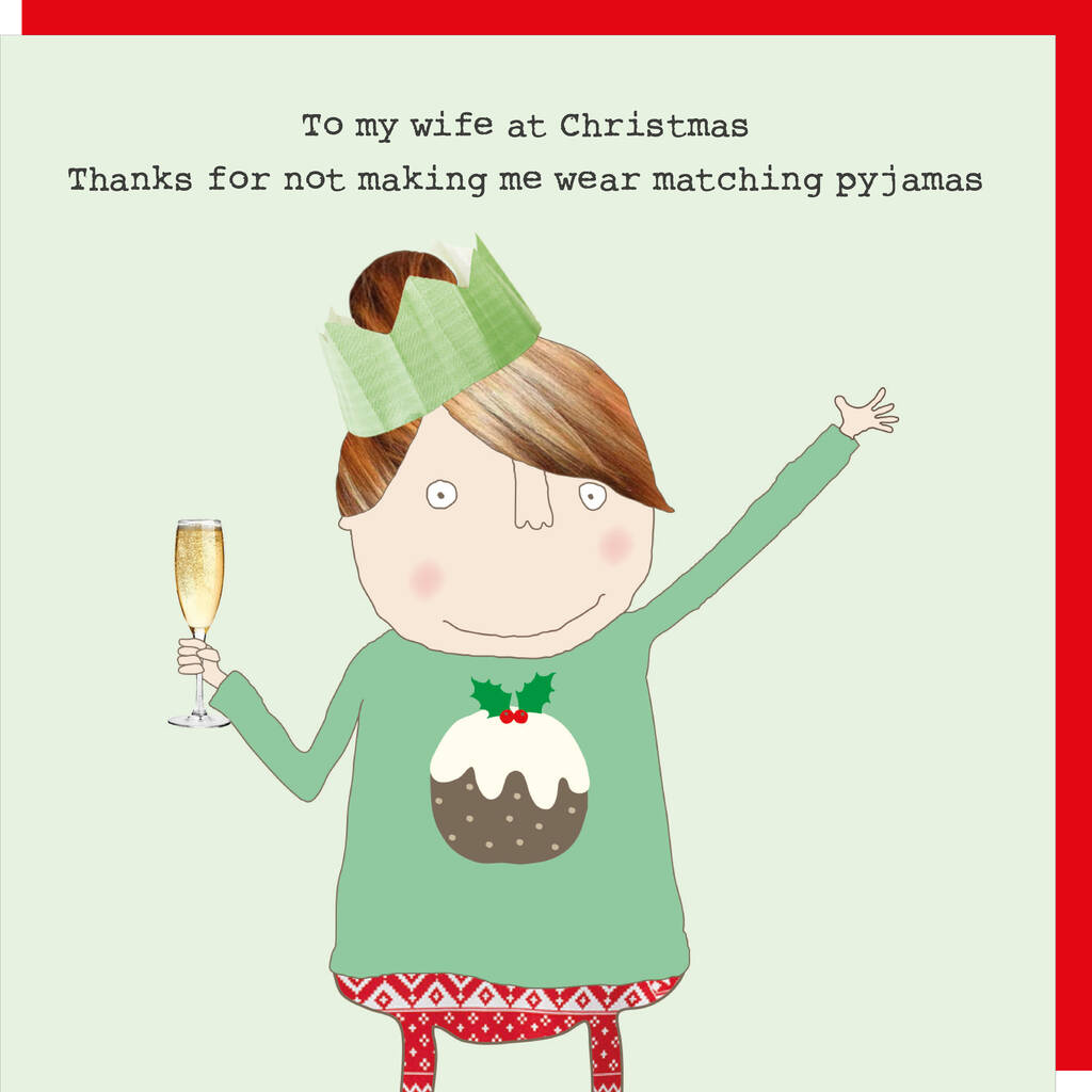 Wife Pyjamas Christmas Card By Rosie Made A Thing | notonthehighstreet.com