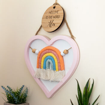 Personalised Welcome To The World Heart Nursery Sign, 2 of 5