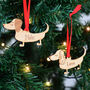 Dachshund Personalised Dog Wooden Christmas Decoration, thumbnail 12 of 12
