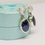 Moonstone, Sapphire Silver Earrings, thumbnail 7 of 8