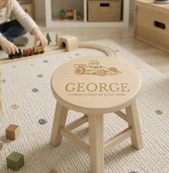 Personalised Racing Car Childs Stool, 2 of 5