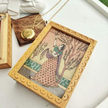 Handmade Lady Wooden Indian Vintage Jewellery Box, 4 of 6