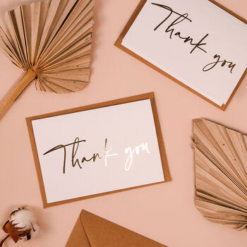 Wedding Bridesmaid Thank You Card Pink And Gold Foil, 8 of 8