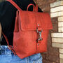 Sustainable Cork Small Backpack Red, thumbnail 1 of 10