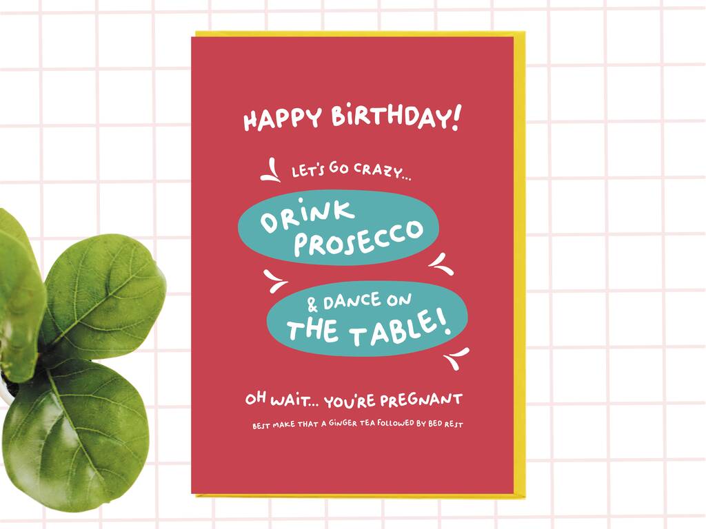 Funny Pregnant On Birthday Card, 1 of 7