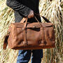 Genuine Leather Holdall With Stitched Detail, thumbnail 11 of 12