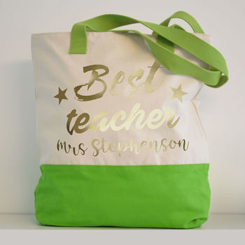 Personalised Best Teacher Metallic Shoulder Bag, 3 of 3