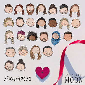 Personalised Valentine's Day Couple Portrait Greeting Card, 3 of 4