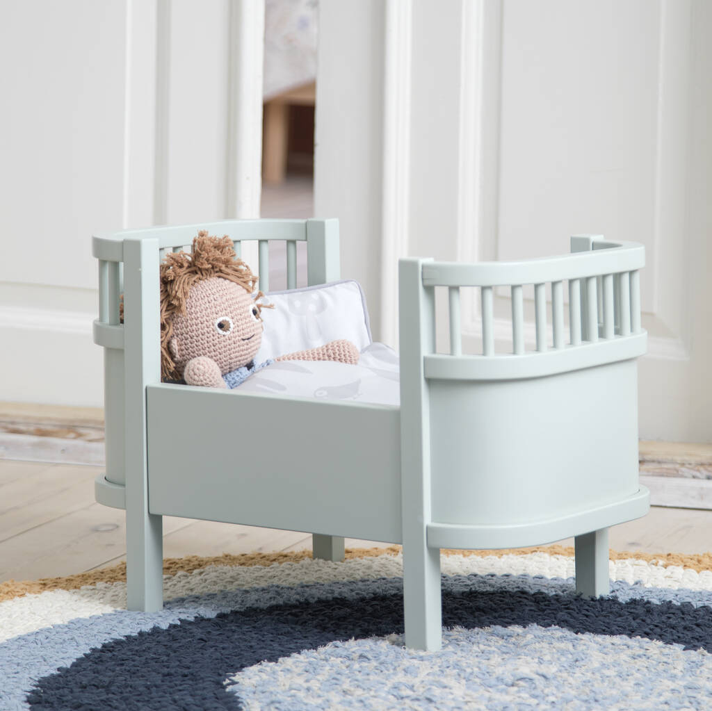 Mist Green Dolls Cot Bed By Little Ella James