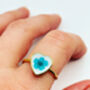 Real Narcissus Adjustable Ring Hand Made Heart White, thumbnail 4 of 9