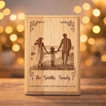Mother And Baby Personalised Eco Friendly Wood Photo Gift, 10 of 12