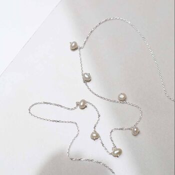 Sterling Silver String Of Pearls Necklace, 3 of 9