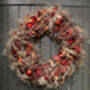 Dried Flower Wreath In Burgundy Red, thumbnail 7 of 7