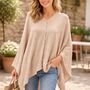 Soft Knit Button Detail Poncho, thumbnail 4 of 8