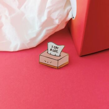 I Cry A Lot Enamel Pin Badge, 3 of 5