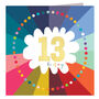 Colourful Cloud 13th Birthday Card, thumbnail 2 of 3