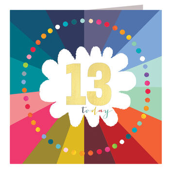 Colourful Cloud 13th Birthday Card, 2 of 3