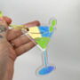 Holographic Martini Glass Acrylic Charm, thumbnail 1 of 3