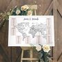 Personalised World Map Wedding Table Plan, thumbnail 1 of 7