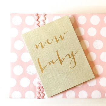 Mini Gold Foiled New Baby Card, 5 of 5