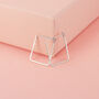 Rectangle Hoop Earrings In Sterling Silver, thumbnail 8 of 8