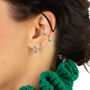 Green Stone Single Cartilage Hoop Earring, 7mm, thumbnail 6 of 6
