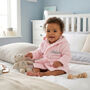 Personalised Pink Baby Dressing Gown With Ears On Hood, thumbnail 4 of 7