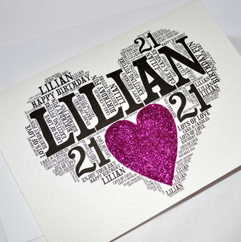 Personalised 21st Birthday Sparkle Card, 7 of 12