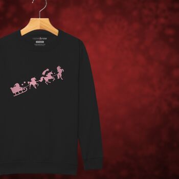 Unicorn Sleigh Kids Sweatshirt Christmas Jumper, 5 of 11