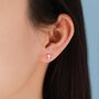 Tiny Cross Screw Back Earrings In Sterling Silver, thumbnail 7 of 12