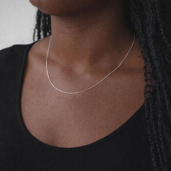 Sterling Silver Extra Light Diamond Cut Curb Chain – 16in To 28in, 3 of 9