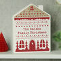 Personalised Christmas Fair Isle Wooden House Ornament, thumbnail 2 of 5