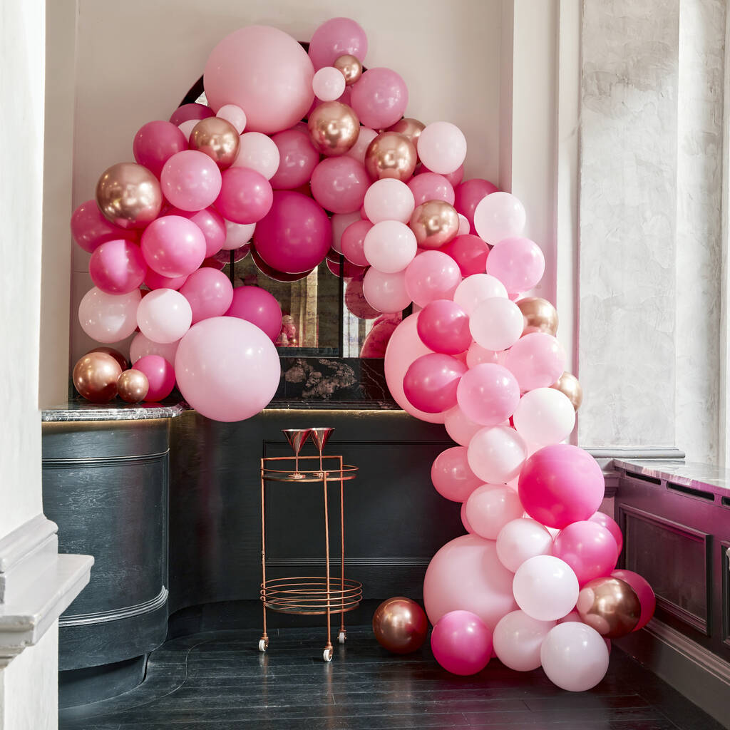 Luxe Pink And Rose Gold Balloon Arch Kit, 1 of 2