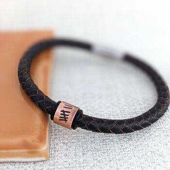 Leather Bracelet With A Copper Ring, 7th Anniversary, 2 of 7