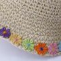 La Monaco Rose Multi Ombré Stripe Straw Beach Hat, thumbnail 3 of 4