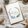 Personalised Merry Christmas Wreath Card, thumbnail 1 of 2