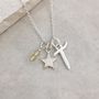 Personalised Star Necklace With Initial And Birthstone, thumbnail 1 of 4