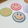 Personalised Smiley Face Wooden Coaster, thumbnail 3 of 6