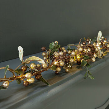 Copper Berry Light Up Christmas Garland, 5 of 7