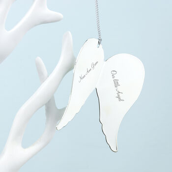 Personalised Chrome Guardian Angel Wings Decoration, 2 of 5