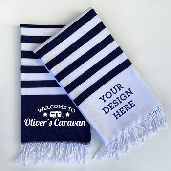 Personalised Cotton Beach Towel And Carrier Strap, 8 of 10