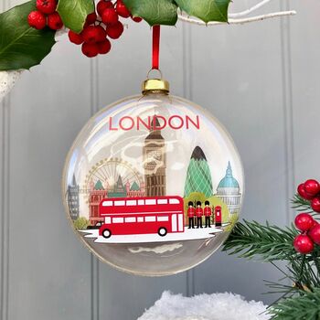 Christmas London Glass Bauble, 2 of 4