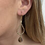 Gold Coloured Bead And Cream Opal Statement Earrings, thumbnail 3 of 4