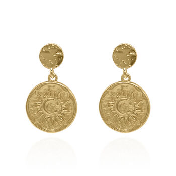 Aruna Sun Coin Drop Earrings, 8 of 10