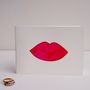 Handmade Original Watercolour Lips Valentines Love Card, thumbnail 1 of 4
