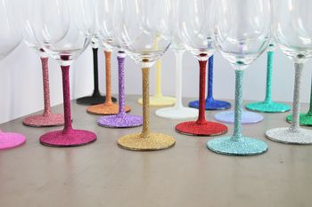 Personalised Glittered Wine Glass, 4 of 12